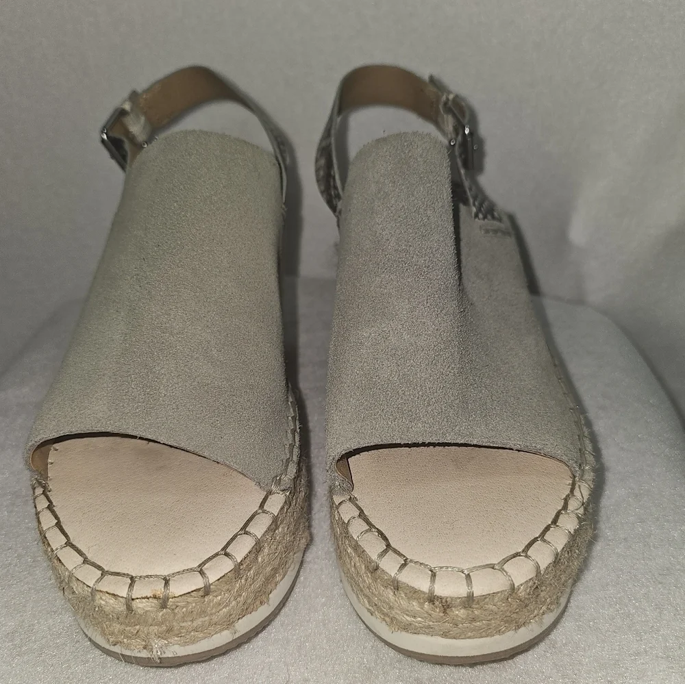 Dolce Vita Women’s Platform Espadrilles Marlo Wedge Green Suede Slingback Sz 9M